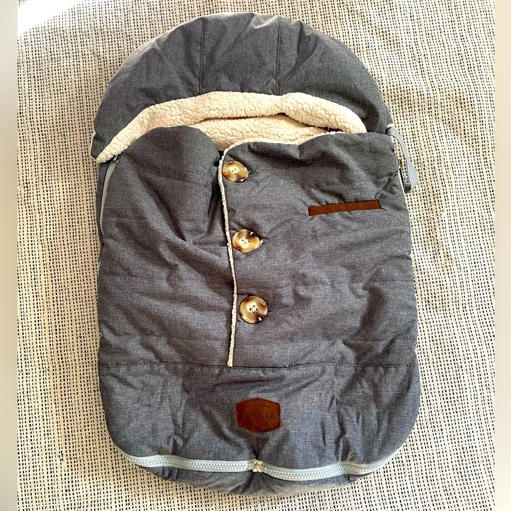 JJ Cole BundleMe Original Baby Bunting Gray Sherpa‎ Lined Winter Cozy